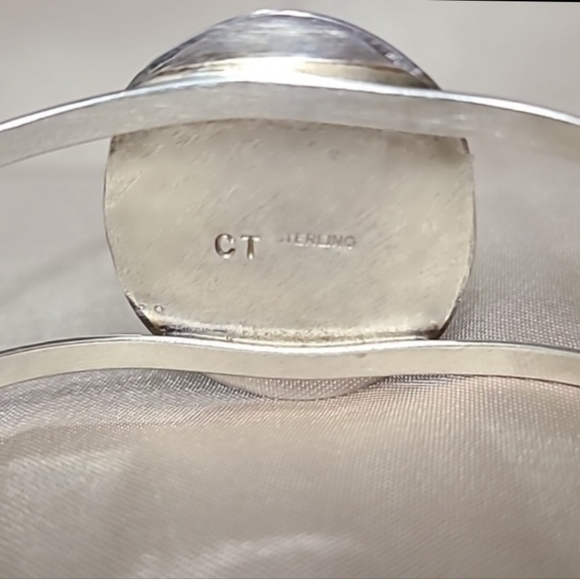 CALVIN TOM Navajo 925 Sterling Silver Cuff Rare Seraphinite 7" Vintage - Picture 6 of 6